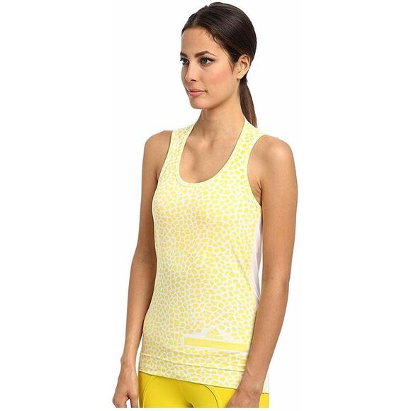 New ADIDAS by STELLA McCARTNEY Run Graphic TANK Top White / Yellow sz S - Picture 1 of 8